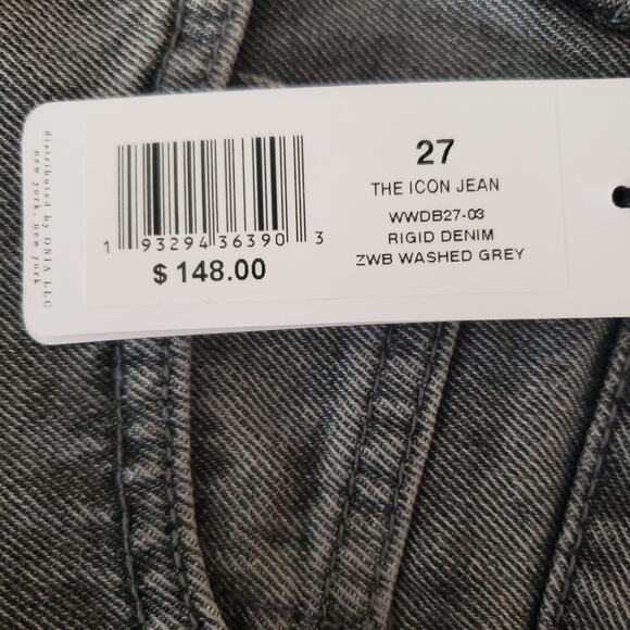 NWT WeWoreWhat The Icon Jean Rigid Denim Gray Straight Leg High Rise Jeans 27 - Picture 14 of 16